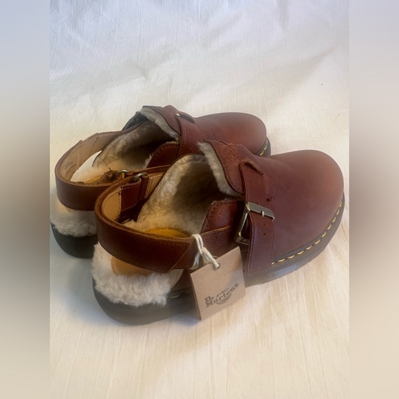 DR MARTENS Jorge II Ambassador Faux Fur Lined Slingback Mules Wmns 10 New No Box - Picture 4 of 14